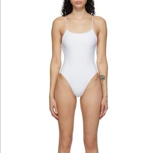 Jade Swim White One Piece Minimalist Swimsuit